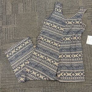 NWT LuLaRoe Natalie Geometric Navy Jumpsuit SZ XS